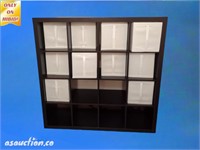 Large storage cabinet with pull out white cube