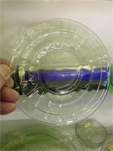 Green Depression Uranium Glass saucer
