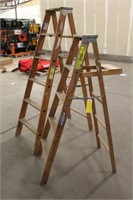 (2) Werner Wood Step Ladders, 5FT & 6FT