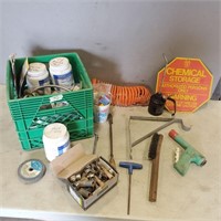 Oil Can, Clamps, Cement Lags, Etc