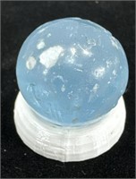 Handmade German aqua blue Mica marble 11/16”