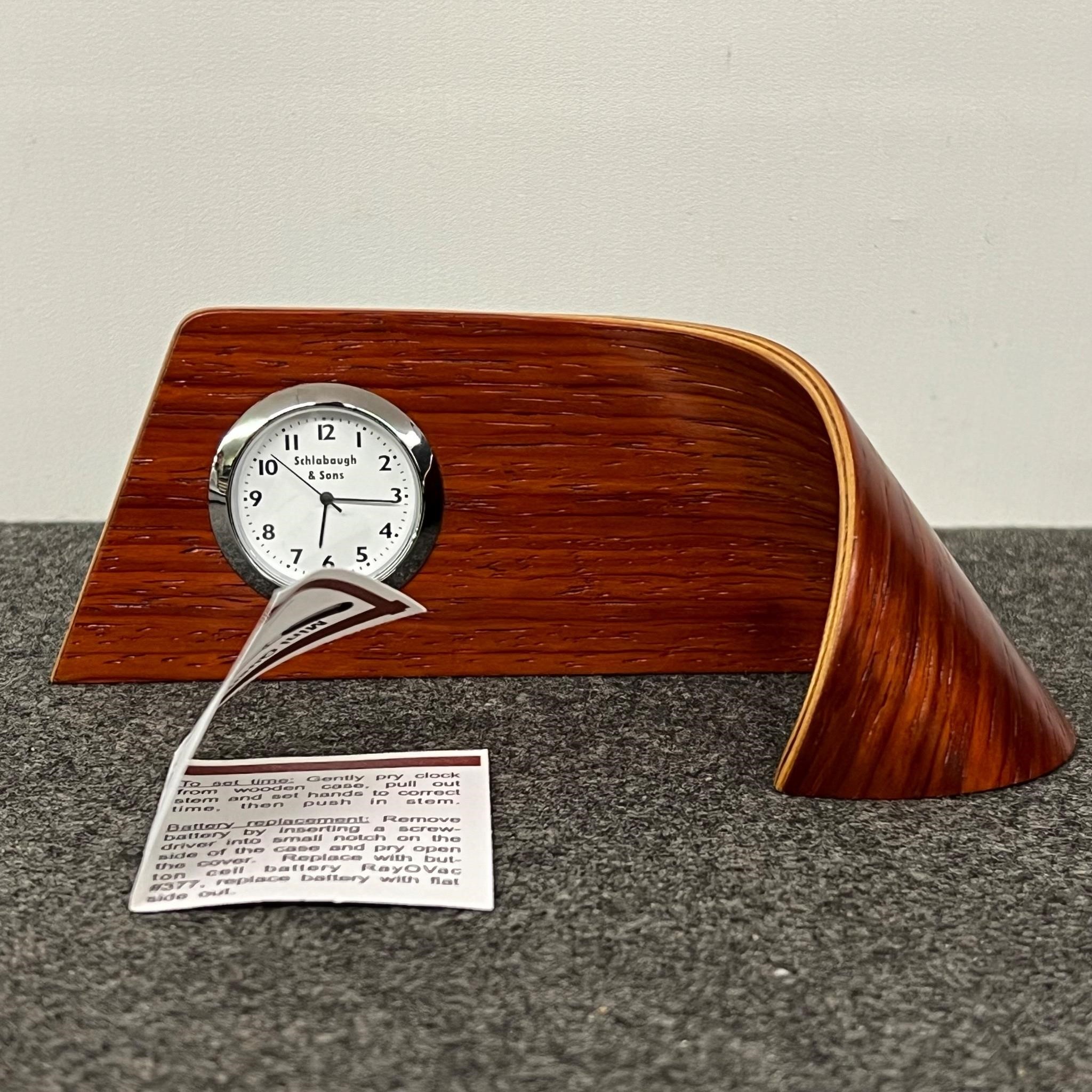 MCM Schlabaugh & Sons Desk Wood Clock