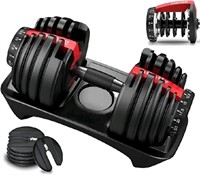 New 52.5 Lb Adjustable Dumbbell: Adjusts From 5-52