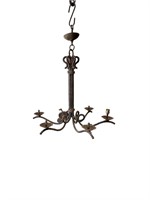 French 6 Arm Wrought Iron Rope Light Fixture