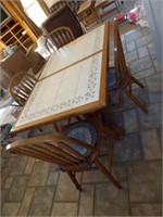 KITCHEN TABLE, 4 CHAIRS AND LEAF