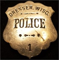 Genuine Vintage Dresser, WISC Police Badge #1