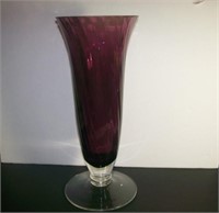 13 inch heavy glass vase