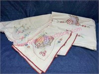 (3) embroidered card table spreads