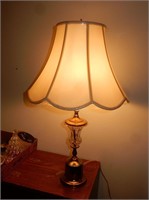 Clear Glass w/Gold Colored Trim Tabletop Lamp