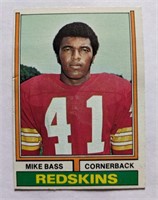 1974 Topps Mike Bass Redskins Card #84