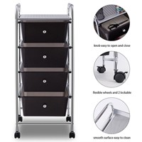 4 Drawers Metal Rolling Storage Cart HW55240