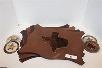 Four Leather and Cowhide Place Mats