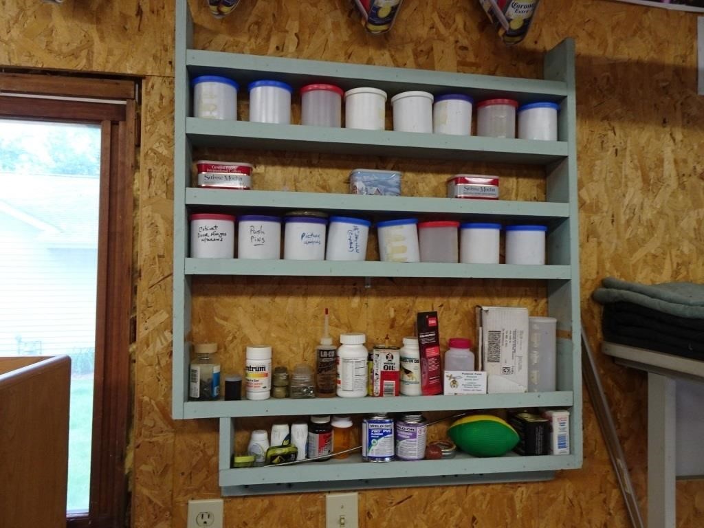 Wall Mounted Organizer with Contents - Mostly