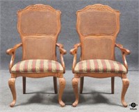 Pair of Cane Back Dining Chairs