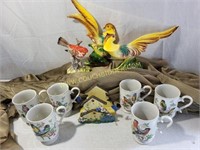 Bird Cups, Napkin Holder and Figurines