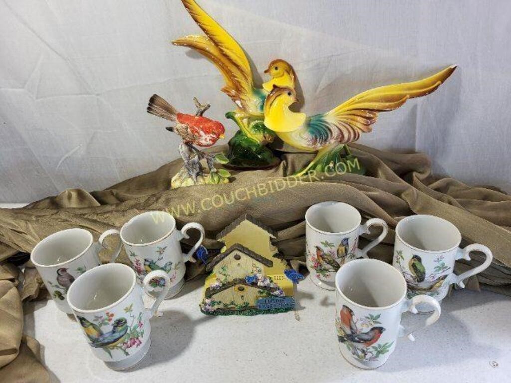 Bird Cups, Napkin Holder and Figurines