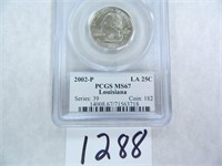 TWO (2) 2002-P Louisiana Quarter PCGS Graded MS67