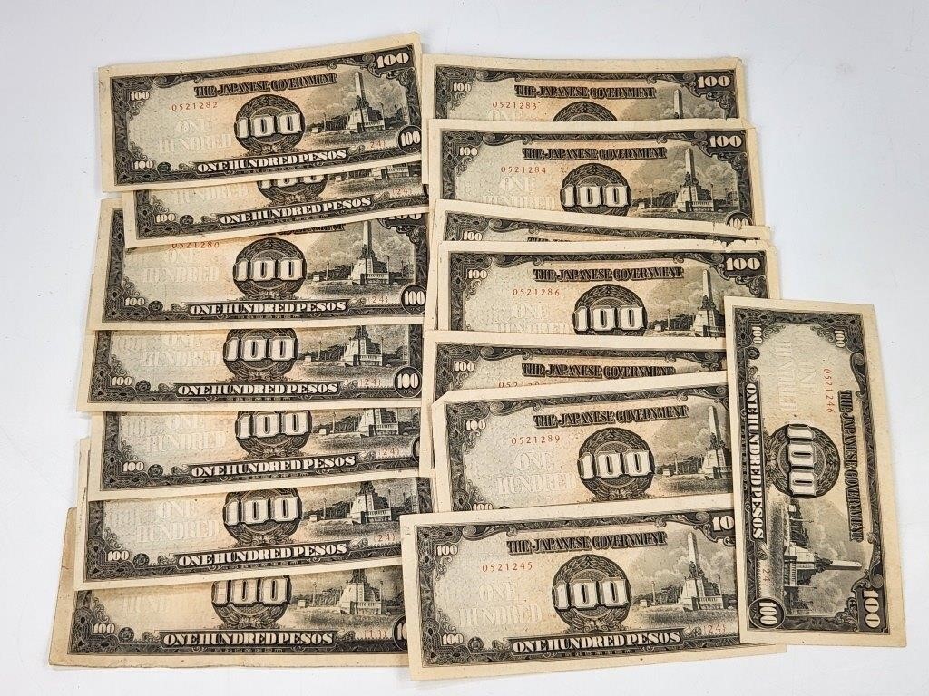 15) WWI US OCCUPATION PESOS CONSECUTIVE SERIAL #