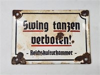 GERMAN WWII PORCELAIN SIGN