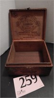 BROOKS & CO. WOODEN HINGED CIGAR BOX 7 IN