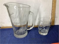 Glass pitcher and glasses
