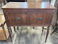 Vintage Wooden Console Table with Cabinet