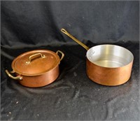 (2) COPPER COOKWARE POTS