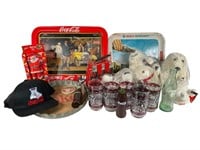 Coke Trays Polar Bears Hat Glasses & Tins