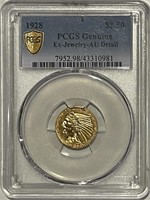 US Certified AU 1928 GOLD $2.50