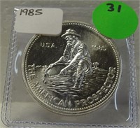 1985 ENGELHARD 1 TROY OZ. PROSPECTOR SILVER ROUND