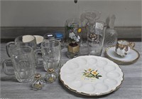 Vintage Glasses, Deviled Egg Plate, Glass Mugs