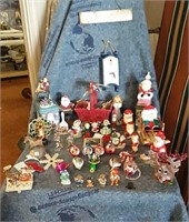 Christmas decor - antique bulbs, Santa set,