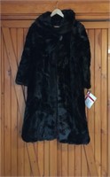 Ladies Full Length Dark Brown Faux Mink Coat