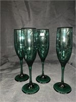 4 GREEN 8.75 “ CHAMPAGNE FLUTES
