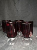 4 RUBY & CLEAR 4 “ GLASSES