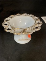 VINTAGE MILK-GLASS ARKANSAS SOUVENIR BOWL - 3 X 5