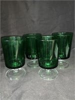 4 FOREST GREEN & CLEAR 5 “ GLASSES