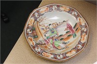 Antique Chinese Rose Medallion Soup Bowl