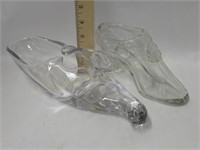 2 Antique Glass Shoes