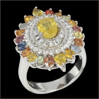 Natural Yellow Sapphire & Multi Color Sapphire Rin