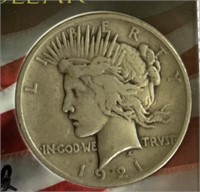 1921 Peace Silver Dollar E-Fine 42 COIN