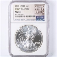 2017 Silver Eagle NGC MS70