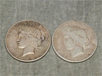 1923 S & 1923 Peace SILVER Dollars