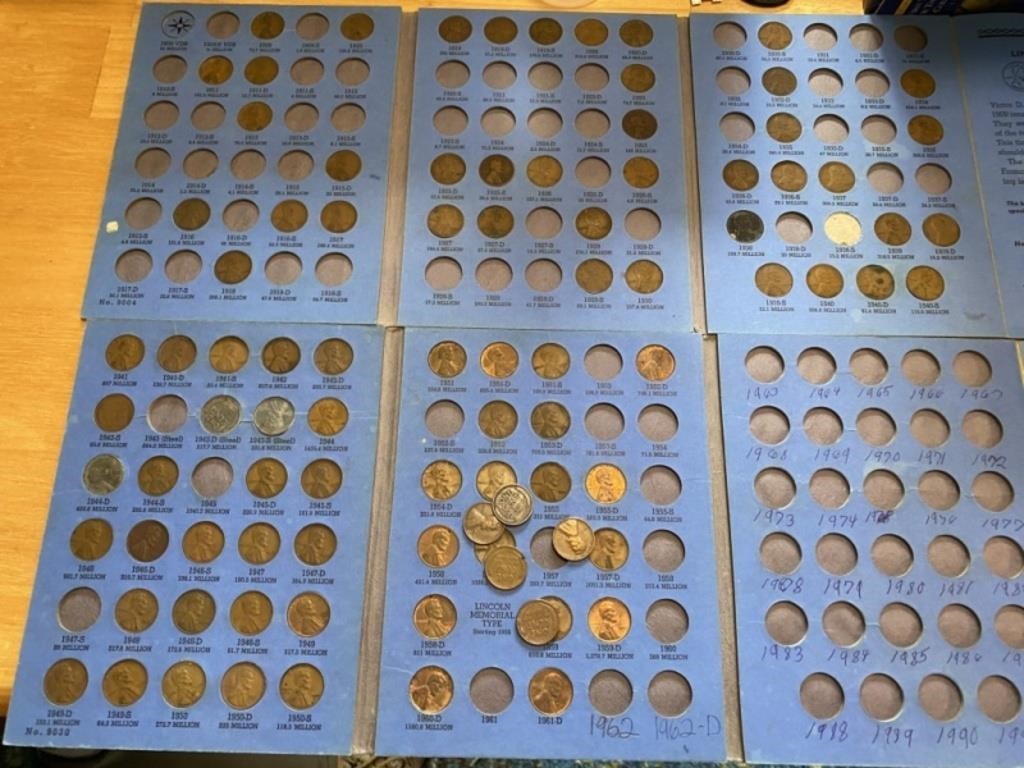 90 Wheat & Memorial Pennies