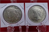 2 - 1923 Peace Dollars - Better Condition