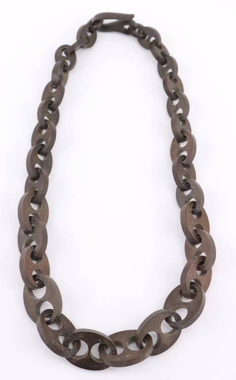 Victorian Vulcanite Chain Mourning Necklace