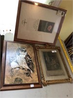 2 framed prints - 1 frame