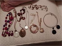 Vintage costume jewelry necklaces.