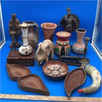 Lot Of Assorted Vases, Statues, Bowls, Etc