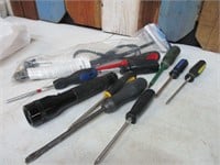 Lot of Tools, Flashlight, Drivers + More